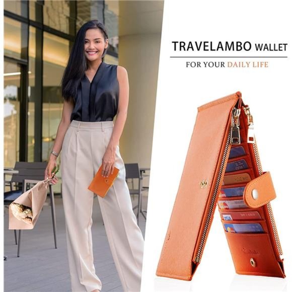 Womens Wallet RFID Blocking Bifold Multi Card Case Wallet with Zipper Pocket - Picture 3 of 6